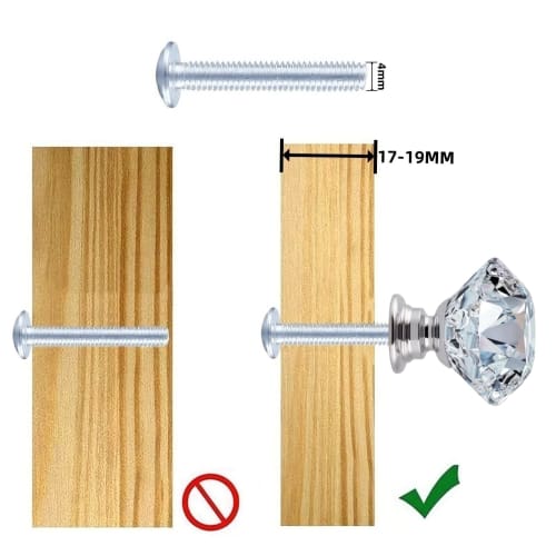 AILEWE Crystal Drawer Handles, Optical-Grade K9 Crystal Glass, Set of 5, 28mm Tall, 30mm Diameter, Clear Zinc Alloy Base, Glass Door Knobs, Closet, Dr