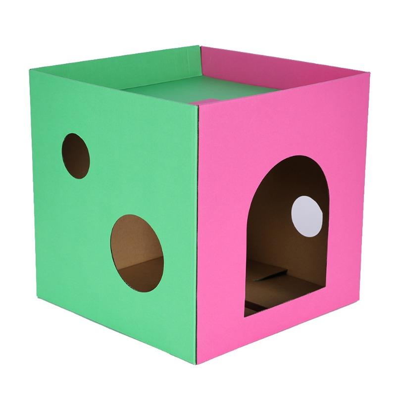 In 1 Corrugated Paper Cat Bed Cat Scratcher Double Layer Cat House Pet Supply