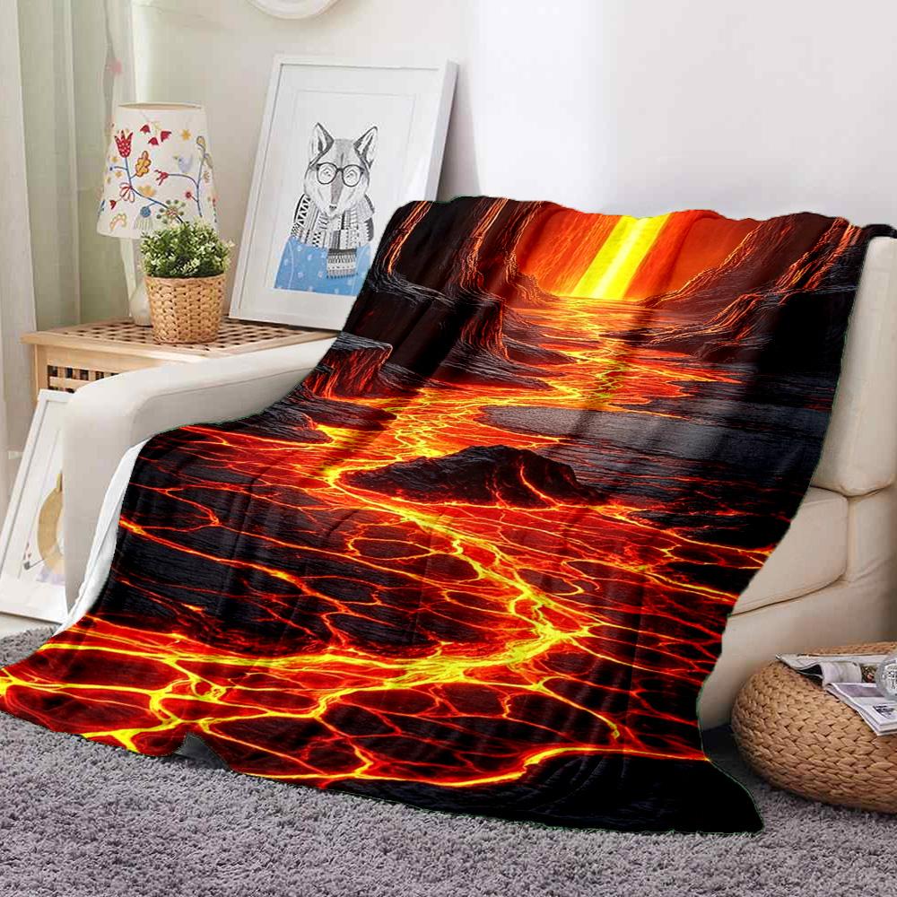 Lava Flow Flannel Blanket Throw Blanket Soft Warm Sofa Bed Camping Home Decor Unique Christmas Gift C926164
