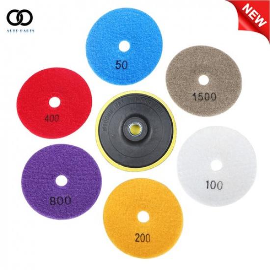 Diamond Polishing Pads 4 Inch  7 Pieces for Concrete Marble Quartz Stone