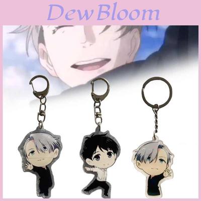 Yur On Ice Katsuki Yuri Victor Nikiforov Acrylic Keychain Cartoon Id Badge Pendant For Anime Fans