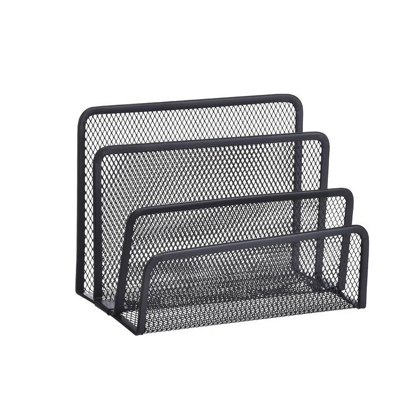 Black Stand Hollow Paper Letter Holder 3-Layer Desktop Storage Shelf Document Office Desk Storage Organizer Storage Tray 2570₽