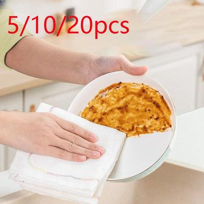5/10/20 Stück 5 Lagen Küchen Spezial Spültuch Antihaft Ölabsorbierendes Handtuch Reine Baumwollgarn Wischtischdecke Lappen Reinigungswerkzeug