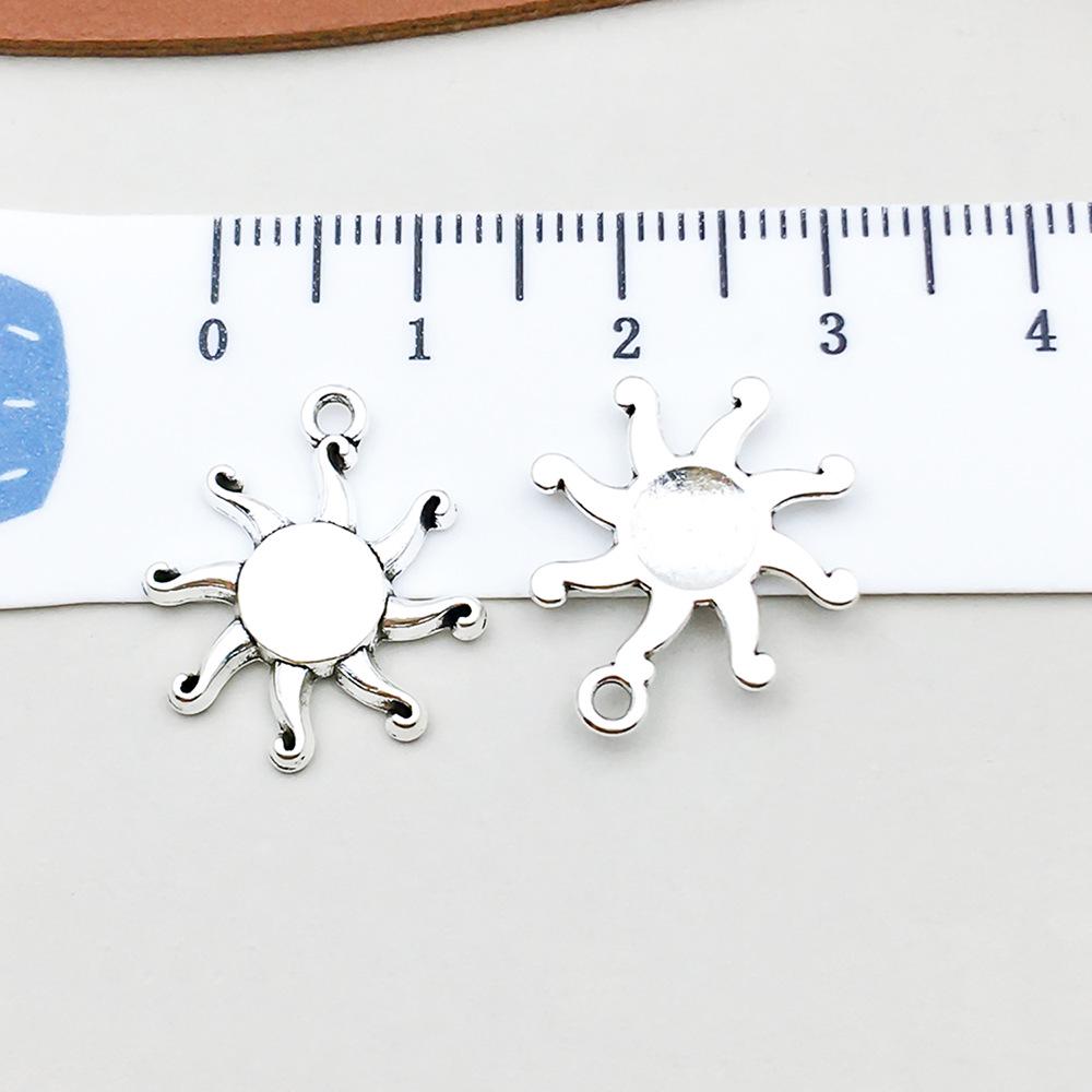 100-Piece Five-Color Alloy Sun, Moon, and Star Pendant Charms for DIY Jewelry