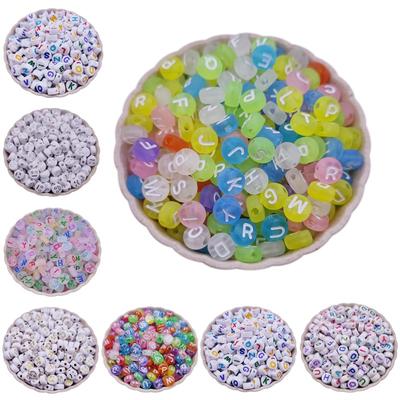 Forniture per Feste a Casa Ciondolo All'Ingrosso Perline Sciolte Lettera Espressione Creazione di Gioielli Fai da Te Per Collana Bracciale 50 Pz 4*7 mm