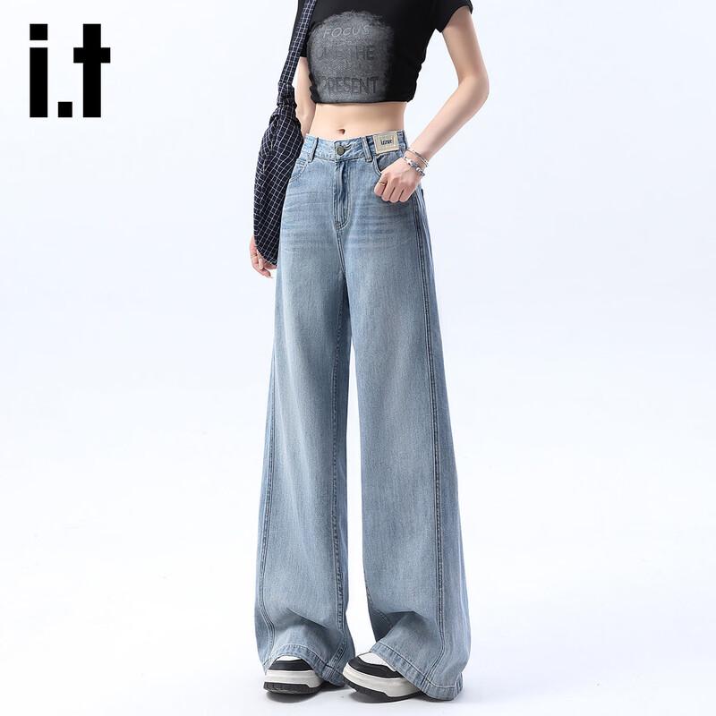 Izzue It Women s High Waist Loose Fit Wide-Leg Denim Jeans XL