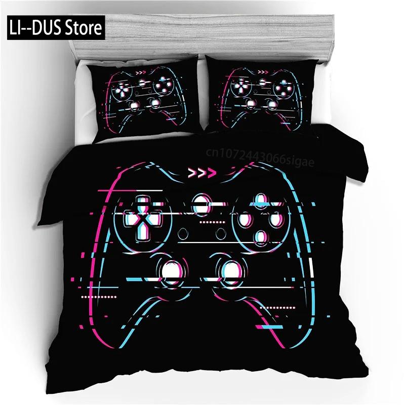 Hot Sale 3D Gamepad Bedding Set Custom Kids Boys Gamer Teens Video Game Duvet Cover for Youth Modern Game Controller Bedspread