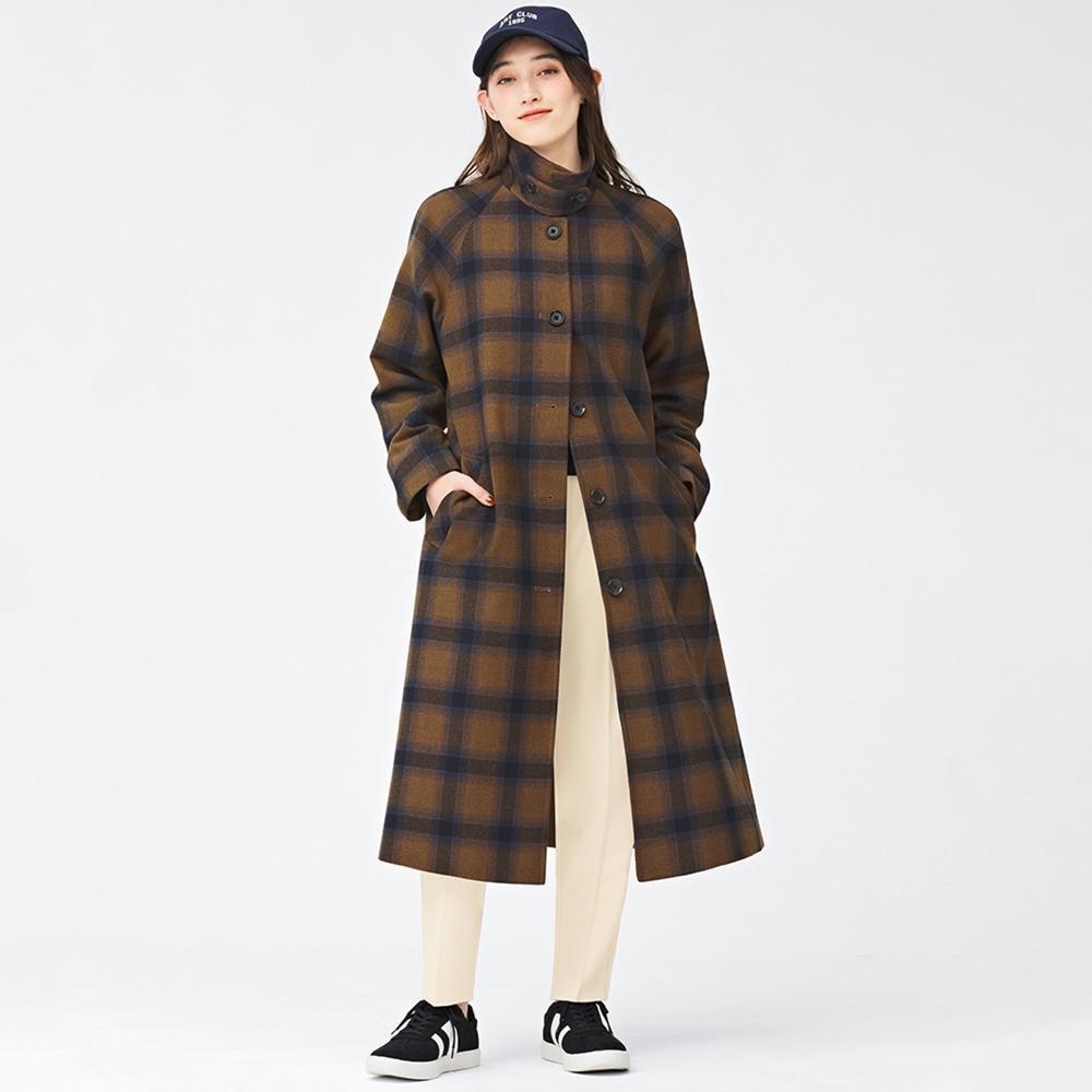 

Пальто с воротником-стойкой в ​​клетку GU