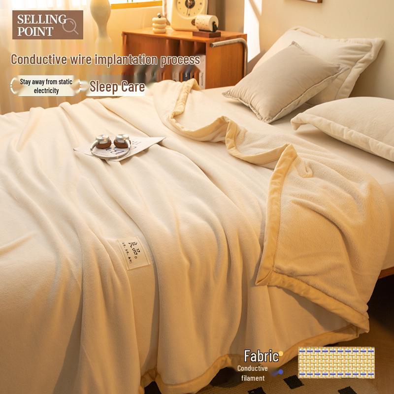 G5Z Velvet Milk Coral Fleece Throw Blanket - Office, Sofa, Nap, Winter Gift