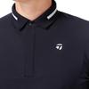 TaylorMade Tour TM Brushed Long Sleeve Polo, Black, Size M, Men's, 2024FW UN332