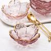 Glass Dish Gold Inlay Ice Cream Fruit Sala Kitchen Gadgets Tableware Seasoning Plate Sauce Bowl