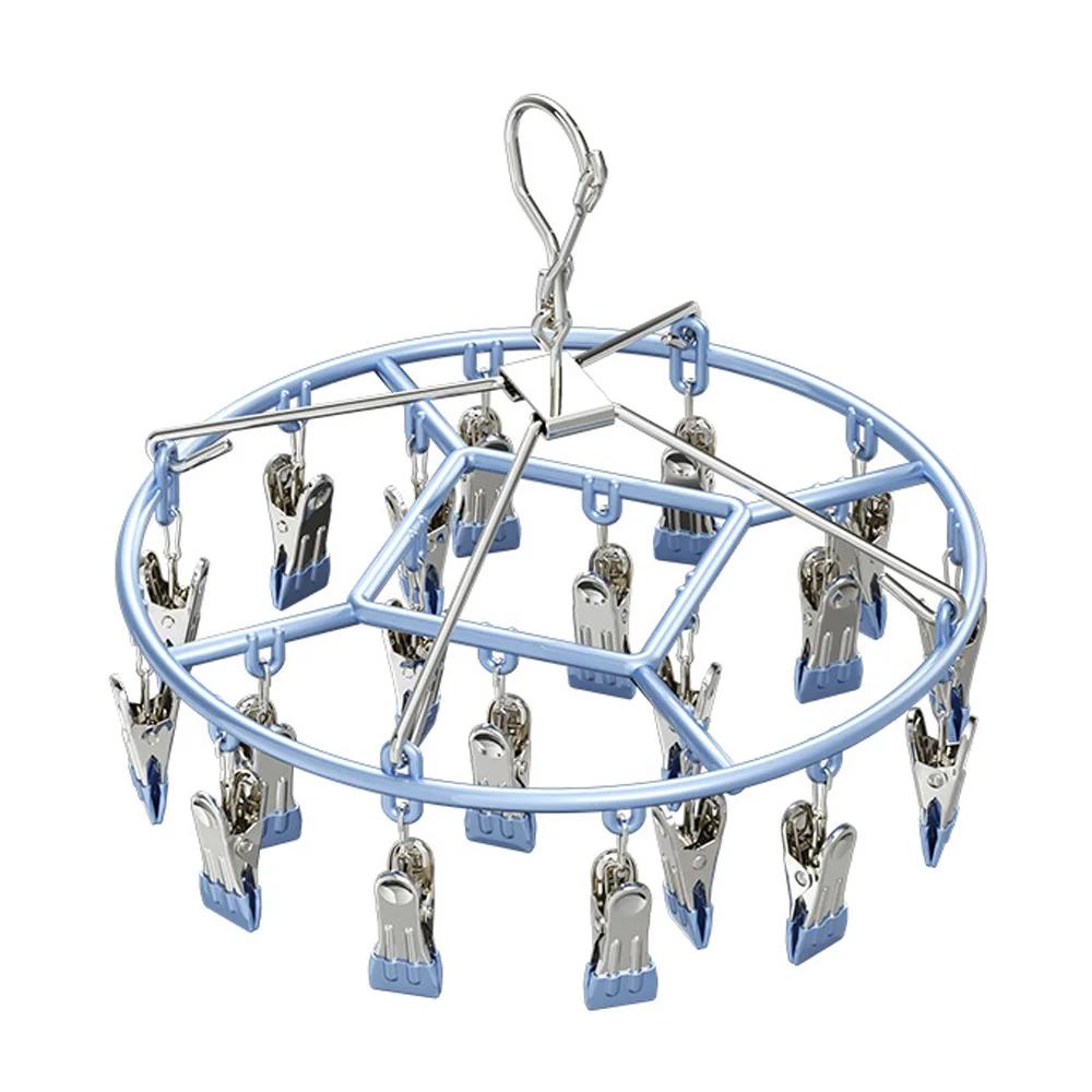 Steel Clothes Drying Hanger Windproof Clothing Rack Clips Sock Towel Bra Laundry Fine Airer Hanger Underwear Socks Holder