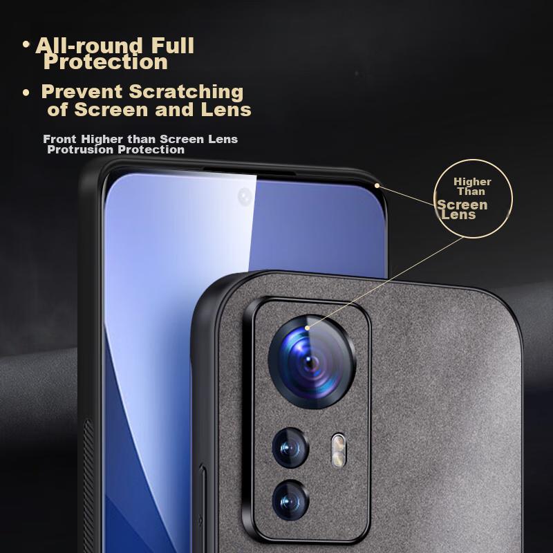 Xiaomi 12 Phone Case, Mi 12X Protective Cover, Shockproof, Full Lens Protection, 12S Soft Case, Simple Silicone Outer, WoAnd Leather Case, Black