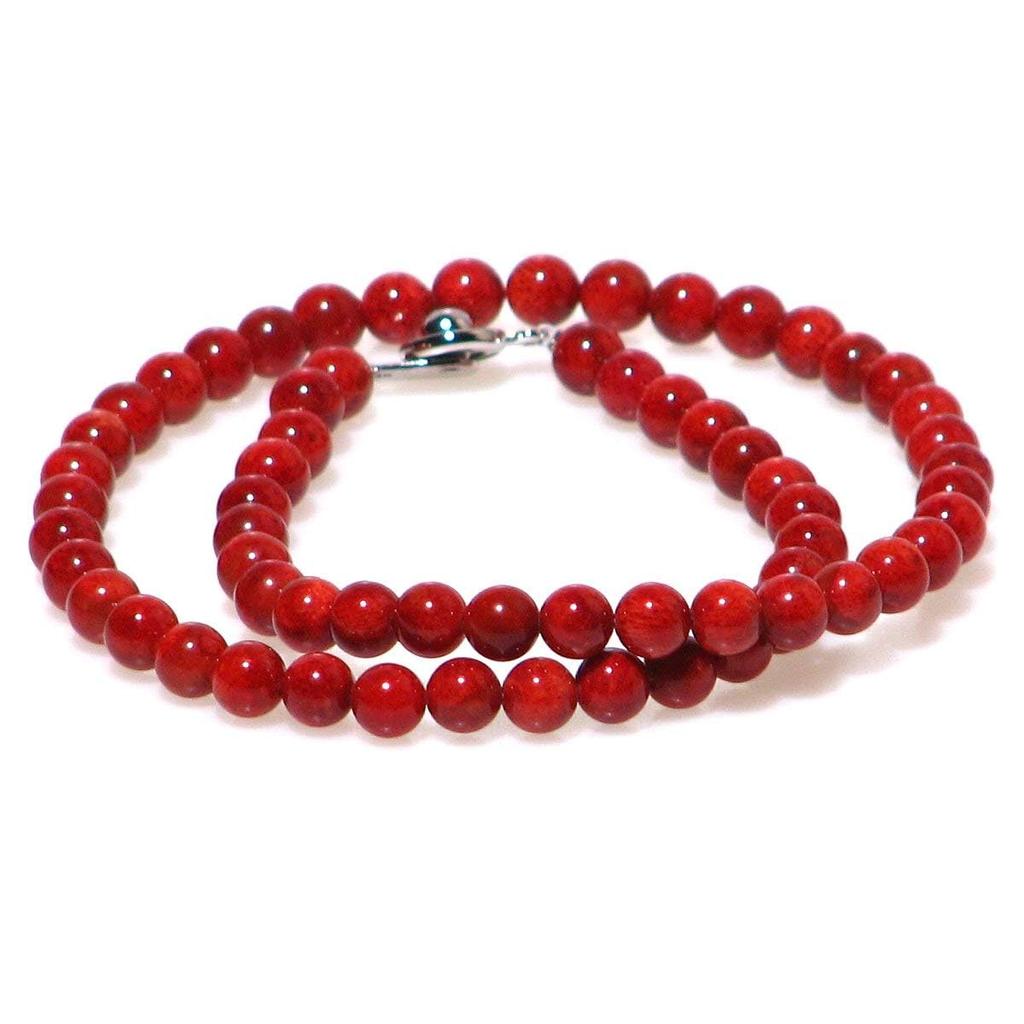 [Kobe Hokodo] March Birthstone African Coral (Sponge Coral) 6mm Choker (38)