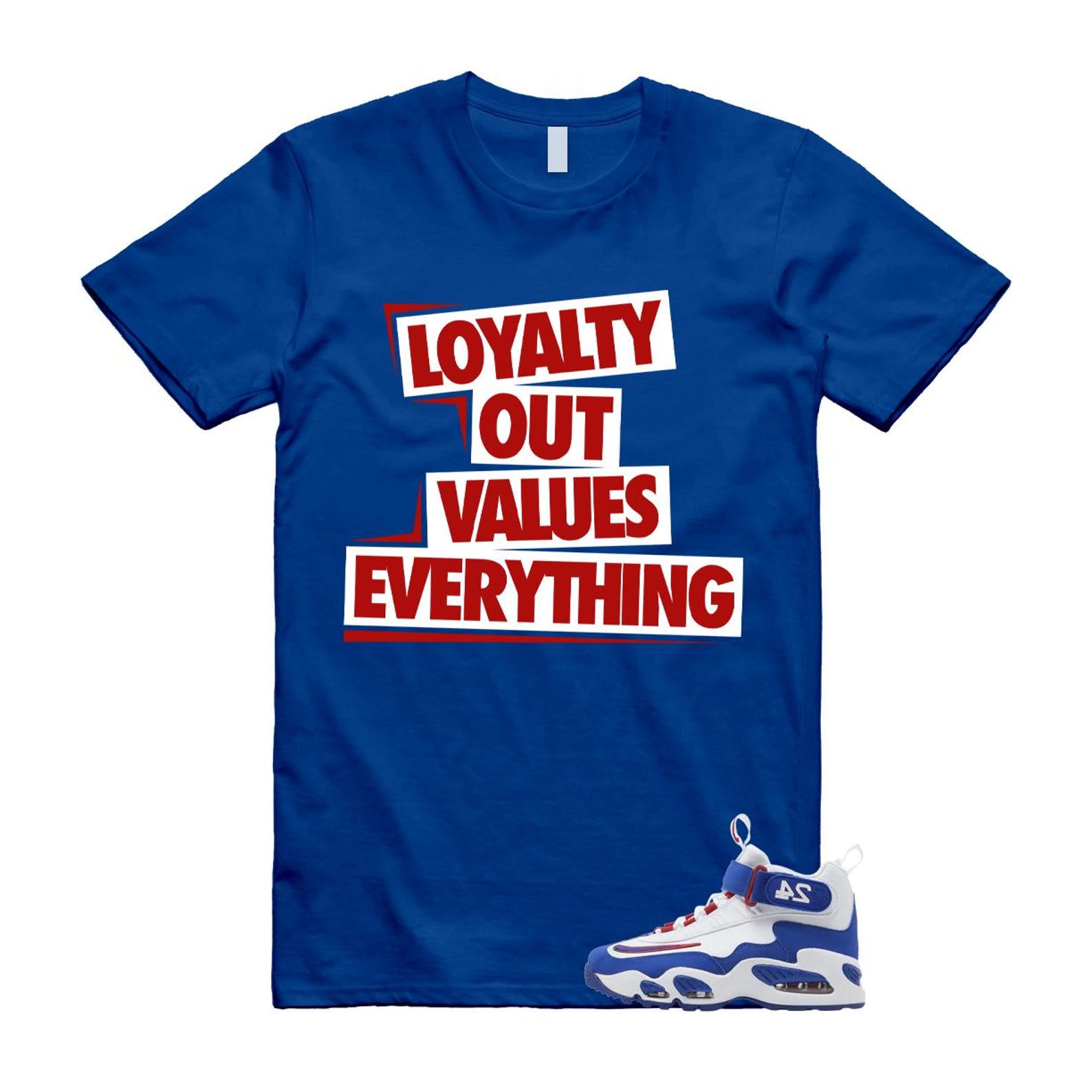 Air Griffey Max 1 USA White Blue Red T Shirt Match LOVE 3XL