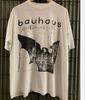 Bauhaus Band 90-tals Retrostil Vit T-shirt Unisex Grundläggande stil Unisex