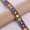 1 yard Handmade Ethnic Mirror Embroidered Webbing Indian Lace Trim DIY Sewing Net Yarn Ribbons Clothing Decorative
