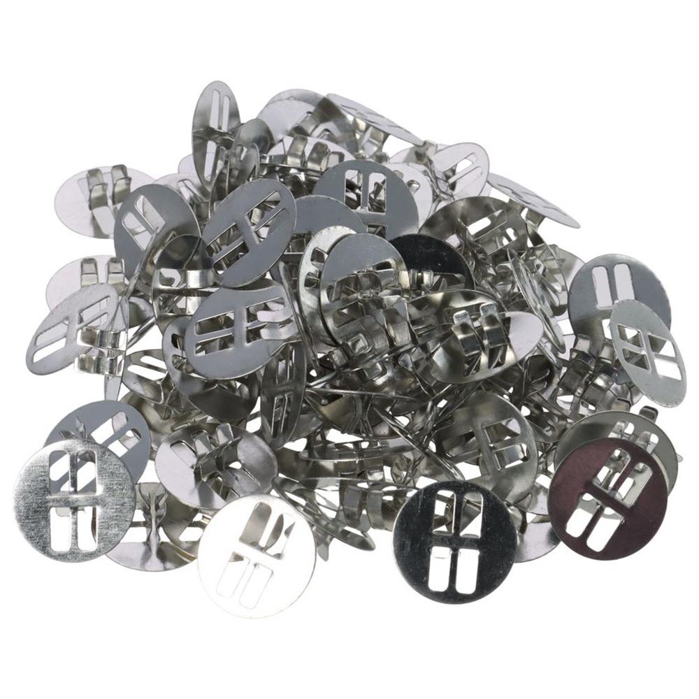 

100Pcs Metal Metal Wood Wick Clips Round 2.3 cm/0.91 inch in diameter Candle Manufacturing Bases Height about 0.7 cm/0.18 inch светло-серый