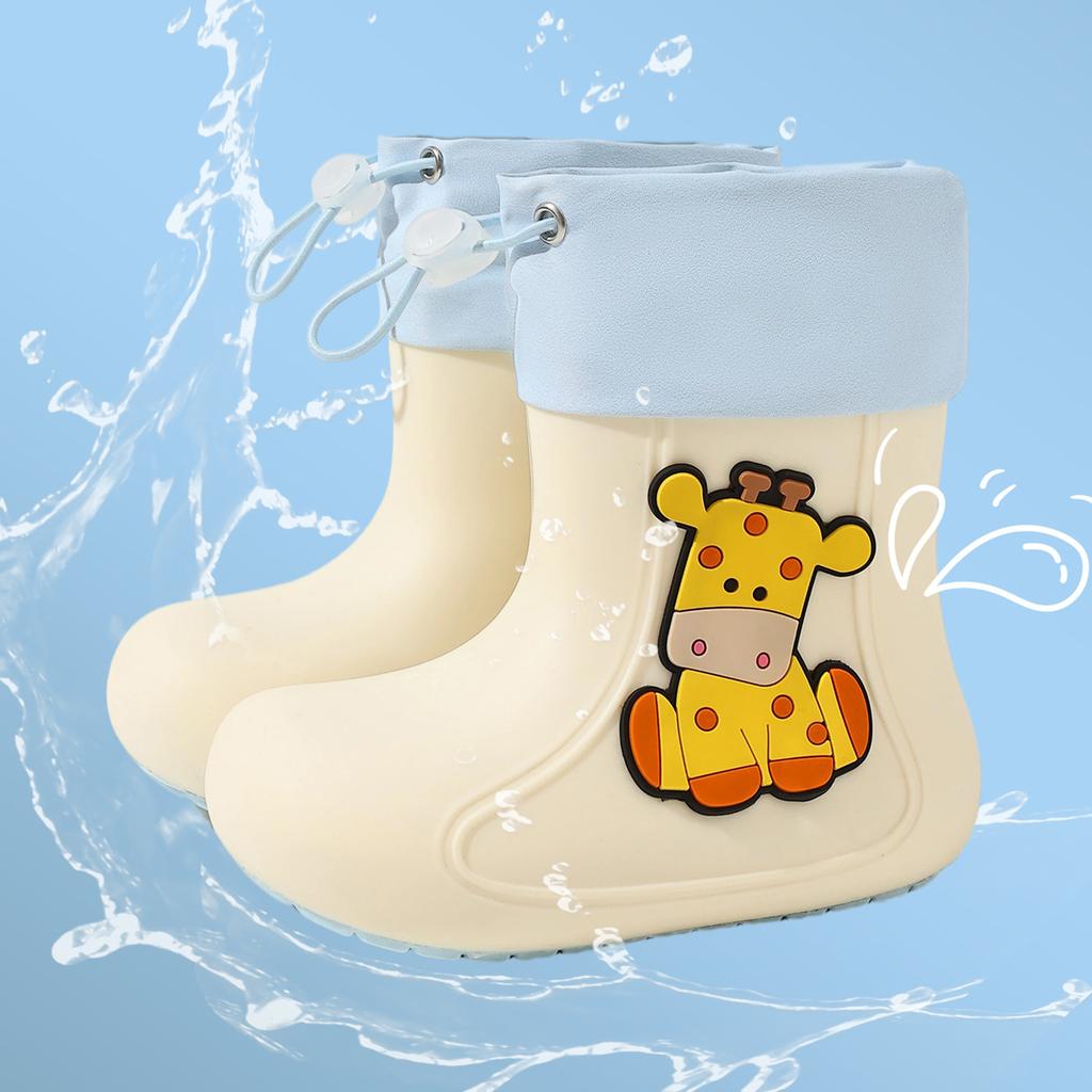 1-3 Years Old Children's Rain Shoes Cartoon Cute Boys and Girls Daily Wear Waterproof, Comfortable and Non-slip Lightweight Short Rain Boots