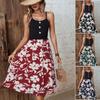 Amazon Independent Station Cross-border Summer New European and American Women's Clothing Flower Splicing Suspender A-word Dress