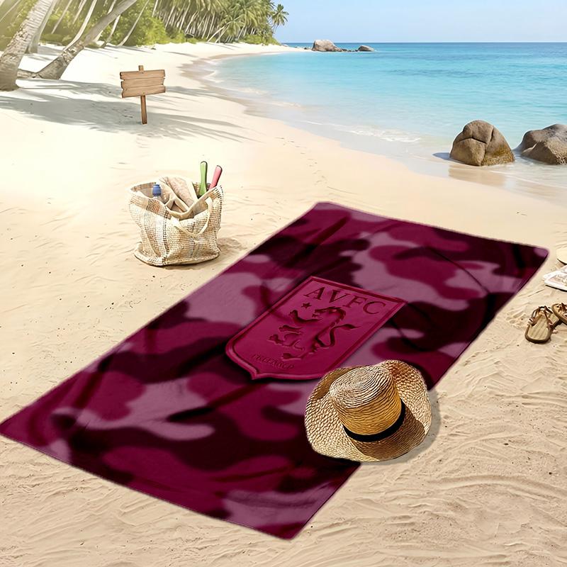 Asciugamano da Spiaggia con Stampa Calcio Aston Villa, Asciugamano Grande Morbido ad Asciugatura Rapida per Spiaggia Campeggio Nuoto