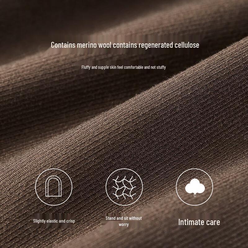 Women's Wool Blend High-Waist Pleated Wide-Leg Trousers