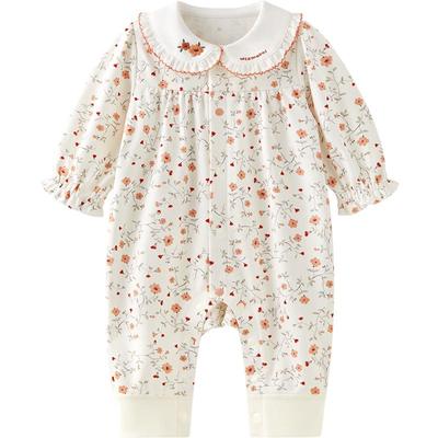 Baby Girls' Long-Sleeve Cotton Romper