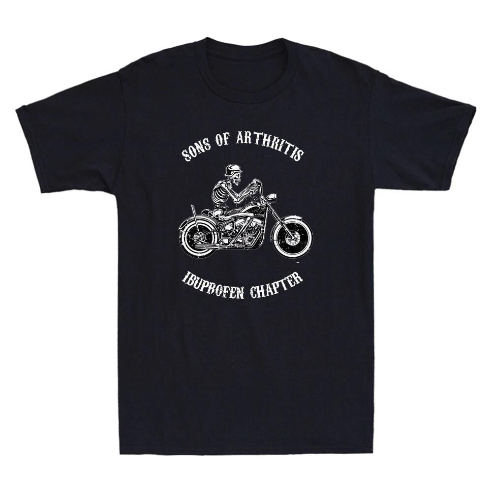 Ibuprofen Chapter Motorcyclist Funny Biker Skull Graphic Vintage Men s T-Shirt 3XL