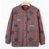 Elderly Women's Plush Knit Cardigan Sweater