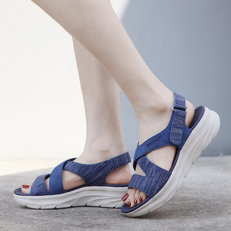 New 2025md Lightweight Sandals Casual Sports Comfortable Thick Sole Velcro Large Size Women's Shoes Fashionable And Versatile