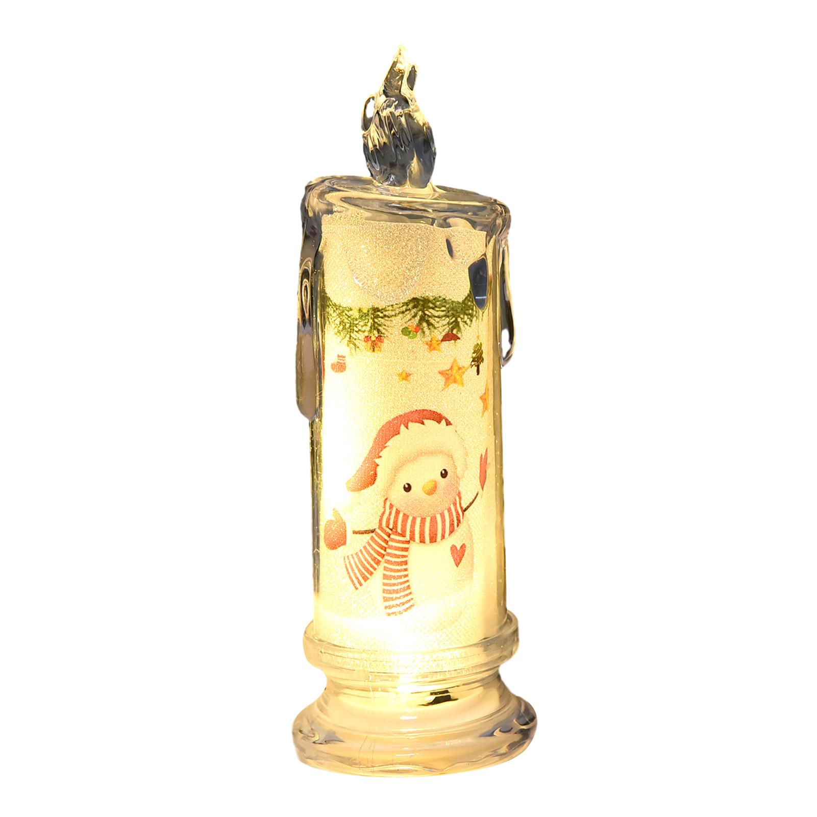 

Электронная свеча, рождественское украшение, прозрачная встроенная печатная светодиодная имитация, беспламенная свеча, окружающее освещение, рождественский подарок