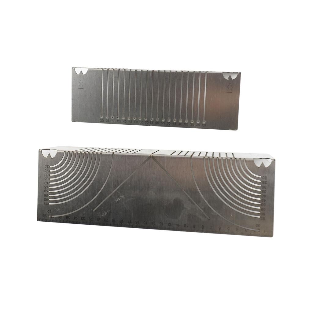 2 Stück Winkel- und Bogenmarkierungswerkzeug Multifunktionaler Edelstahl Linearer Bogenanreißer für Rohr