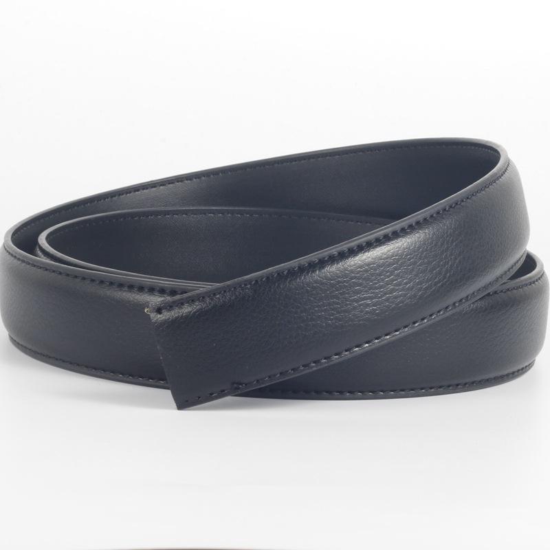 Men's Headless Cowhide Genuine Leather Belt, Business Smooth Buckle Plate, Buckle Pin, Buckle Belt Strip