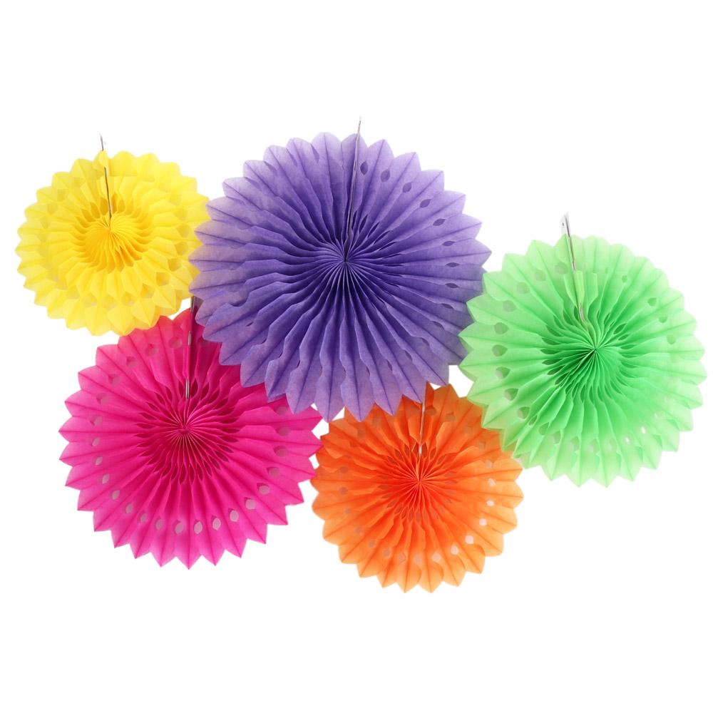 Photo Booth Birthday Wedding Party Flower Paper Cut-Out Tissue Paper Fans Honeycomb Pinwheels