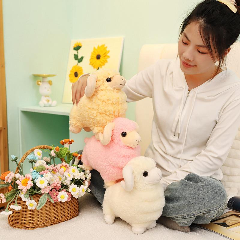 Cute Little Lamb Doll Simulated Lamb Plush Toy Doll Comforting Pillow Children Girl Gift Rag Doll