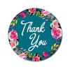 Darling Souvenir Round 45 Pcs Floral & Vines Border Black Thank You Stickers Envelope Seal-1.6