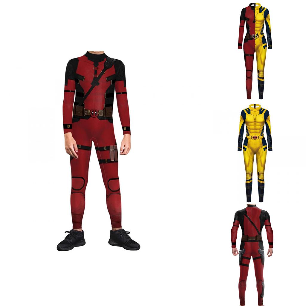 Combinaison Cosplay Marvel Deadpool Et Wolverine Avec Impression Numérique 3D Pour Halloween Anime Jeu de Rôle