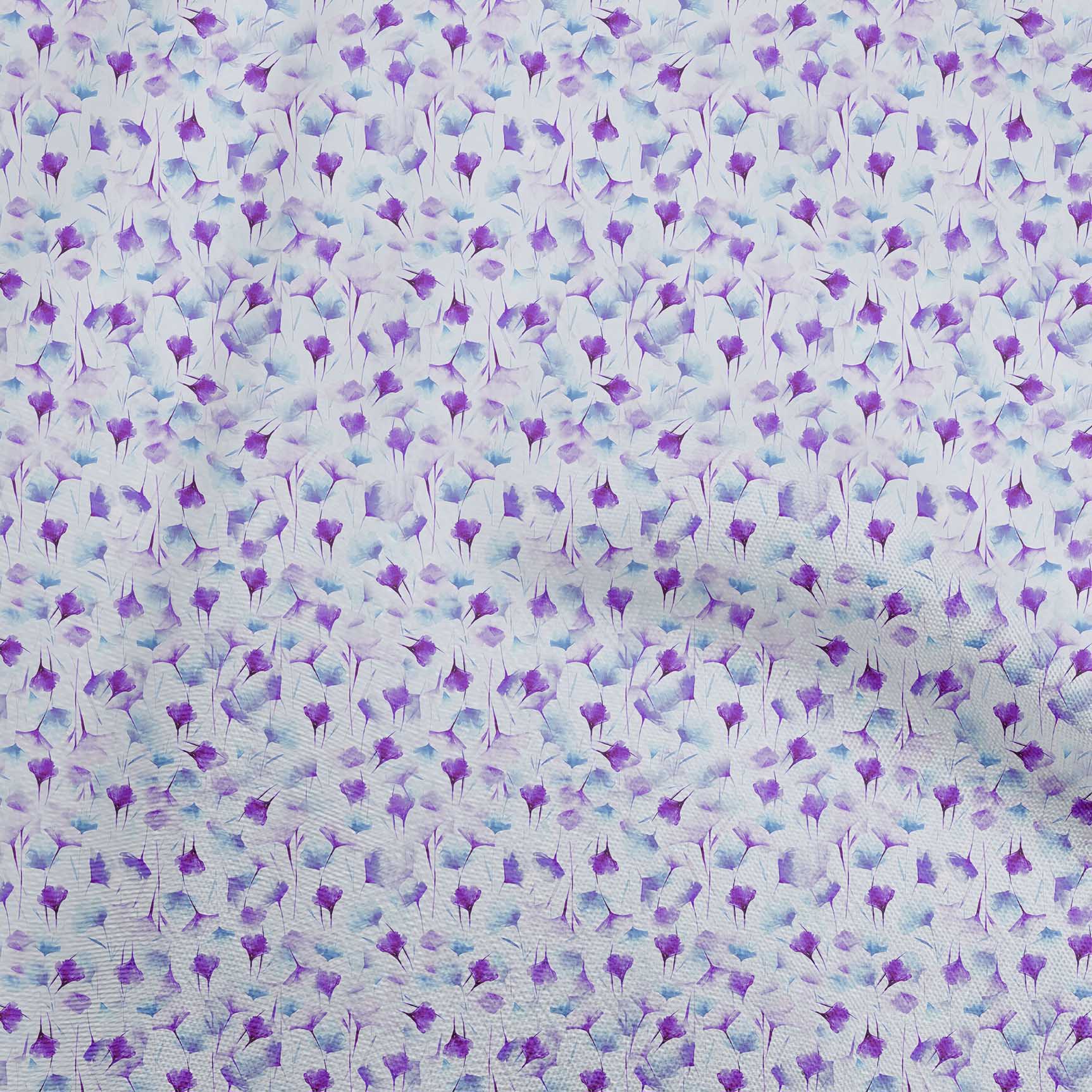 

oneOone Cotton Flex Grey Fabric Акварельна тканина з квітковим малюнком для шиття у дворі, надрукована своїми руками, шиття одягу, 40 дюймів 42 Inch Wide - Viscose Chiffon Фіолетовий