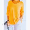 Cross-border European and American Knitted Sweaters, Foreign Trade Casual Sweaters, Multi-color Basic Models, Thin V-neck Solid-color Knitted Sweaters