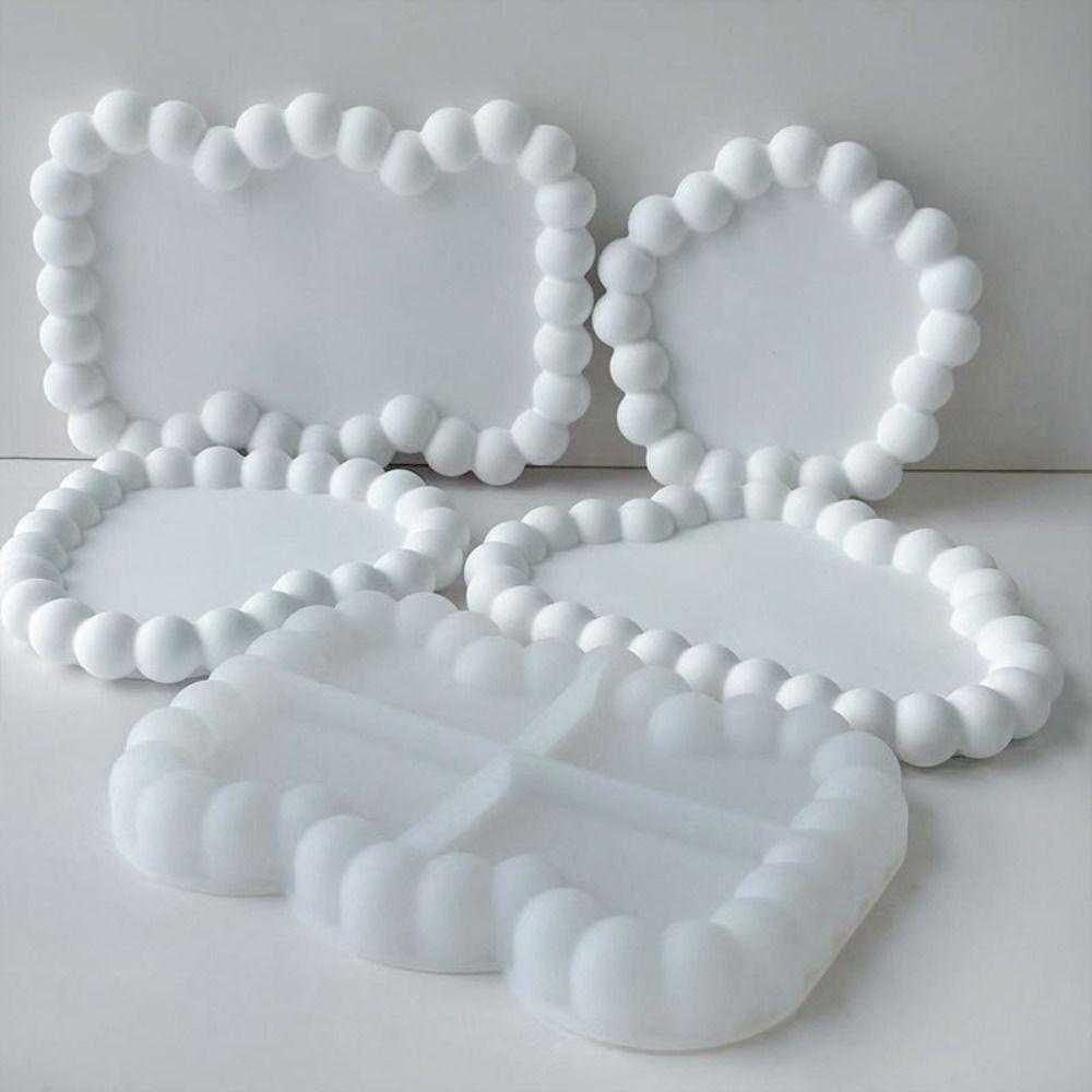 Round Flower Cloud Heart Shape Storage Tray Silicone Mold Bubble Gypsum Mold  Holiday Decoration