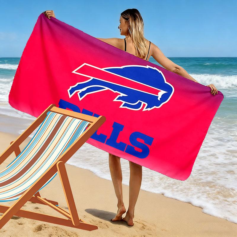 Bills Print Beach Towel, Large Soft Quick Dry Towel for Beach Camping Swimming