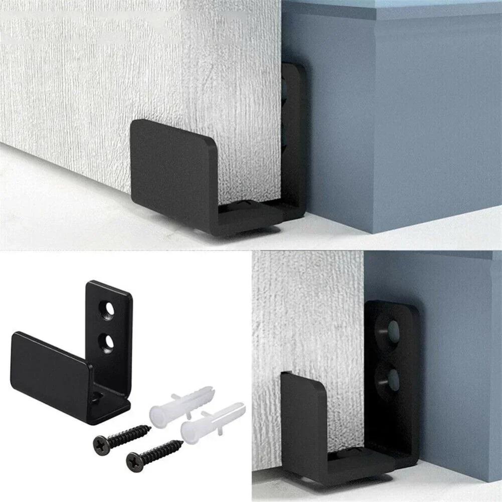 Barn Door Guides Adjustable Sliding Door Bottom Barn Door Guide Roller Decoration Prevent Door From Swinging