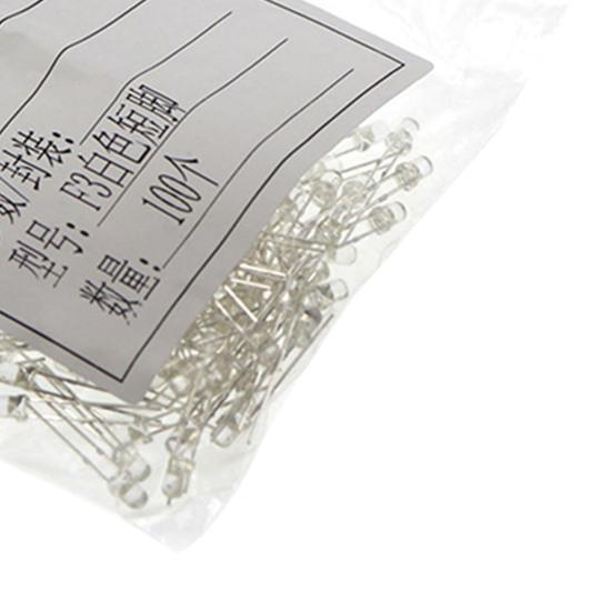 100Pcs 3MM Light Emitting Diode Bright Light Good Stability LED High Power LED Emitting Diode for General Lighting