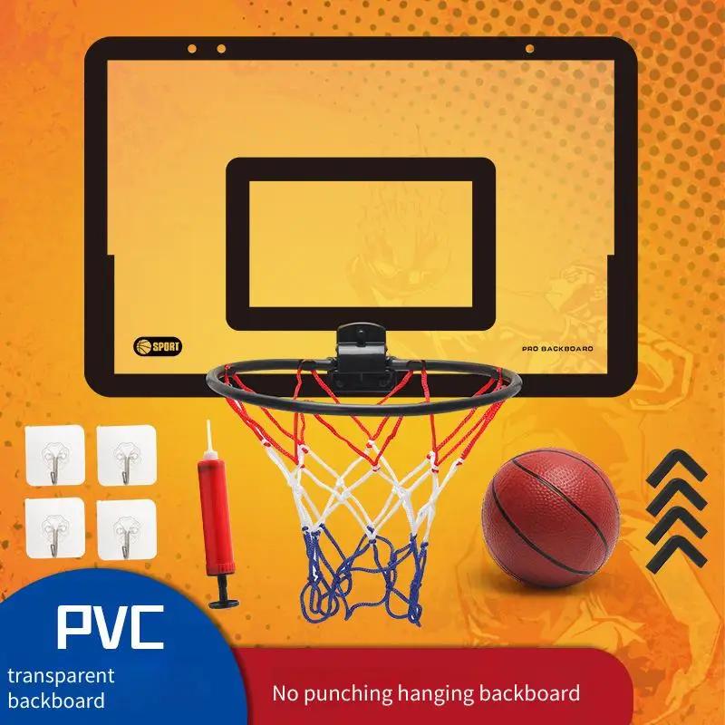 Transparent Wall Hanging Basketball Board No Punching Kids Basketball Stand Indoor Shooting Game Children Indoor Sports Play Toy