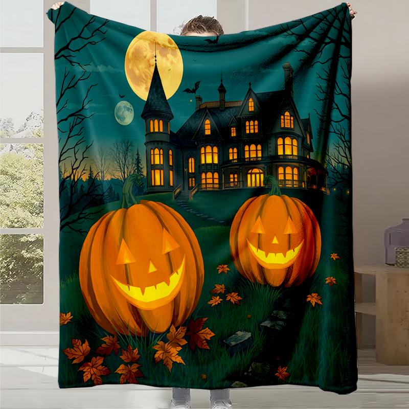 New Cartoon Cute Print Halloween Gift Blanket Office Casual Nap Sofa Blanket Digital Print Flannel Blanket