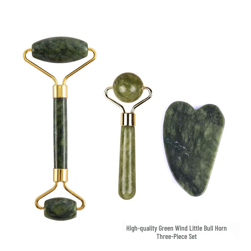 Jade Roller & Gua Sha Facial Massage Three-Piece Set
