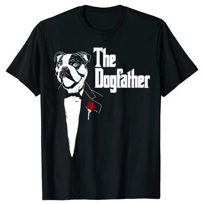 The DogFather English Bulldog Dog Lover T Shirts Tee Tops Round Neck ShortSleeve Tshirt Clothing Casual Basic Tshirts