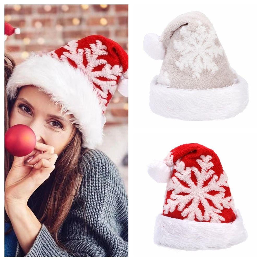 Cloth Accessories Plush Ball Beanie Hat Snowflake Santa Hat All-match Christmas Plush Hat  Men