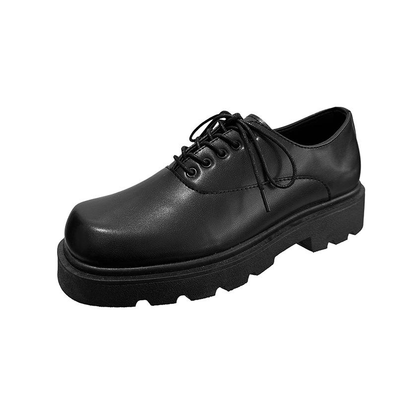 Derby shoes square toe leather shoes men's shoes new low top small leather shoes youth casual shoes shoes big toe leather shoes