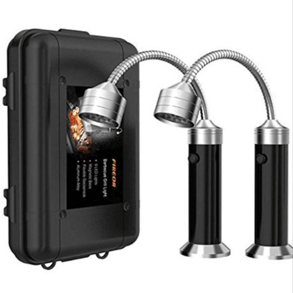 2 Pieces Barbecue LED Flashlights Bright Beam Magnet Base for BBQ Outdoor Car Repair Lighting